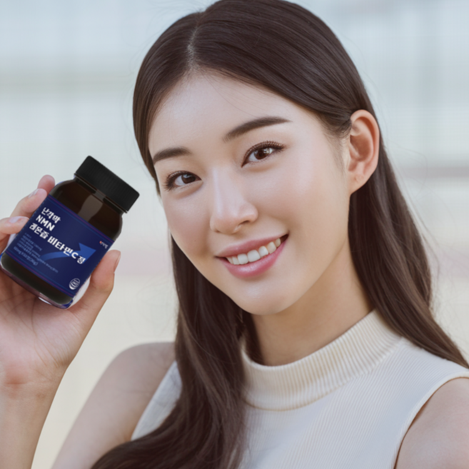 난각막 엔엠엔 nmn 레몬즙 가득 비타민C정 퓨어에이지 효능, 1개, 60정