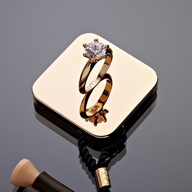 베르티니 다이아몬드 링 골프 티 홀더 VDR01 + 쇼핑백, 골드