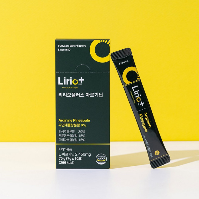 리리오플러스 아르기닌 건강음료 수분보충 활력 갈증해소 생맥산 에너지 스포츠음료, 70g, 1박스