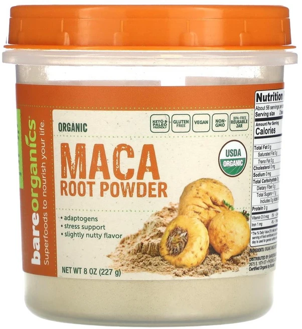 베어오가닉스 오가닉 마카 루트 파우더 BareOrganics Organic Maca Root Powder 227g, 1개 - 쿠팡