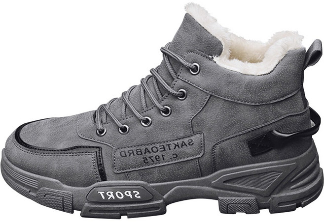 엘쏘옴므 페이크 털 두꺼운 하이탑 스노우 부츠