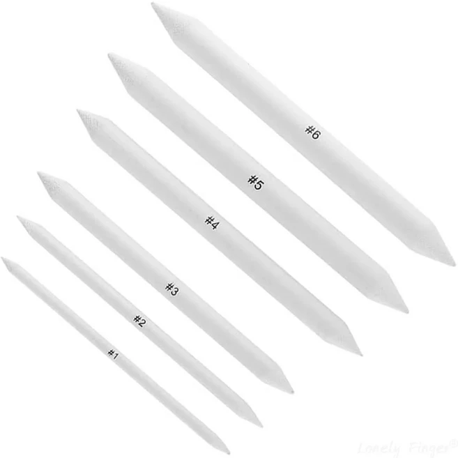 종이 아트 블렌딩 스머지 스텀프 스틱 드로잉 쉐이딩 용품 연필 스케치 페인트 도구 학생 마커용, 02 6Pcs