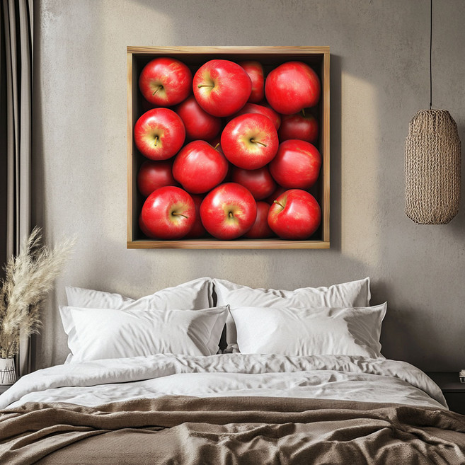 신원액자랜드 사과 그림 캔버스액자 빨간 초록 풍수 인테리어 과일 주방 거실 벽꾸미기 재물운 건강운, 01.재물운 사과, 01.25X25 (cm), 01.캔버스액자