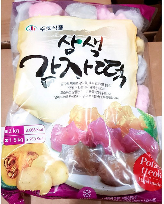 삼색감자떡(주호 1.5K) /대용량 /식자재 /식당용, 1개, 1.5kg