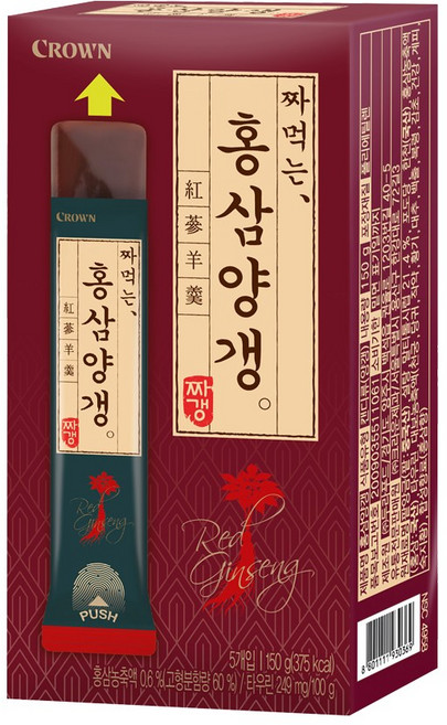 크라운 짜먹는 홍삼 양갱, 150g, 6개