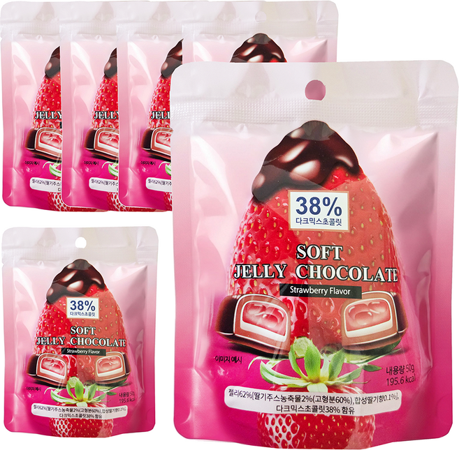 소프트젤리 초코 딸기맛, 6개, 50g