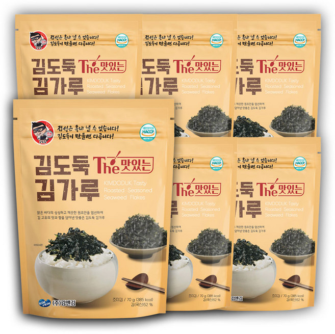 김앤김 김도둑 The 맛있는 김가루, 70g, 6개
