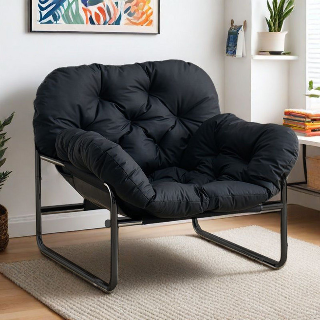 로코코Rococo 1인 리클라이너 소파 가정용 휴식용 거실 모던 럭셔리 스타일 쇼파, 블랙쿠션+블랙다리