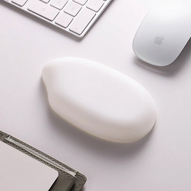 일상이지 마우스 키보드 팜레스트 말랑말랑 손목 받침대, 화이트, 1개, 마우스 (단품)