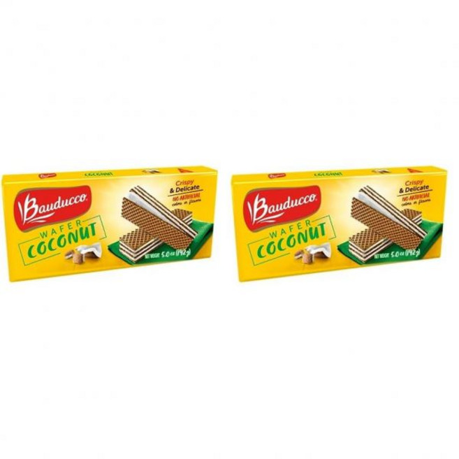 Bauducco 버터 쿠키 바두코 웨이퍼 열대 견과류 퓨전 세트 코코넛 헤이즐넛 땅콩버터 각 5.0온스 3개