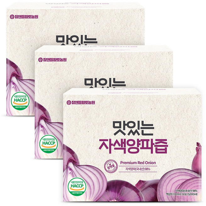 참앤들황토농원 국내산 맛있는 자색양파즙, 100ml, 150개