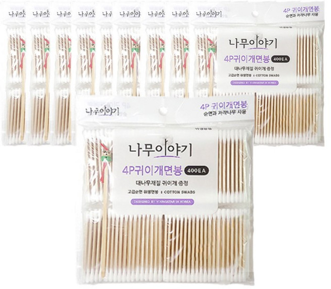 나무이야기 귀이개 면봉, 10개, 400개입