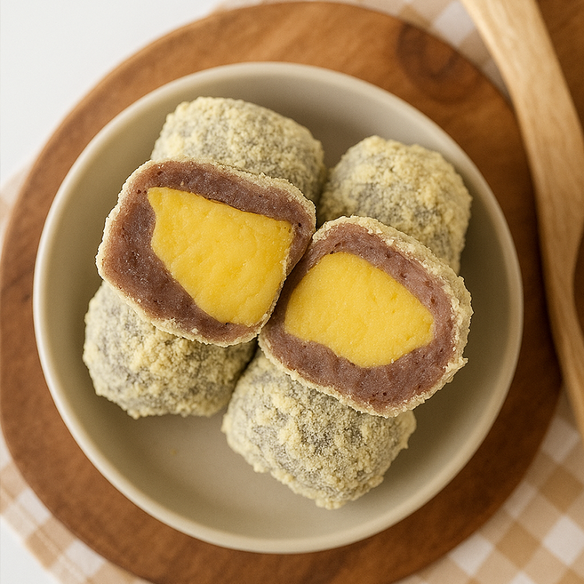 단호박 앙금 듬뿍 흑미찹쌀떡 (750g) 앙금찹쌀떡 흑미떡 아침대용 식사대용, 15개