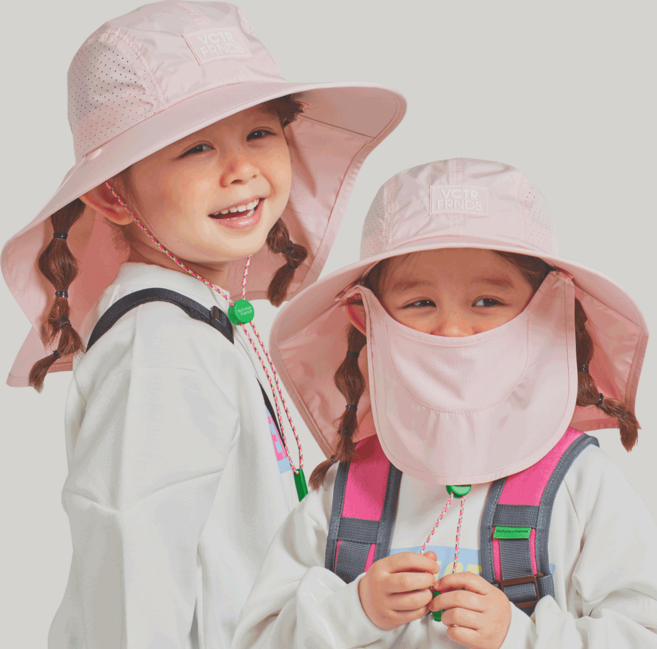 빅토리아앤프렌즈 키즈 성인 물놀이 UV차단 페이스 아쿠아 플랩캡