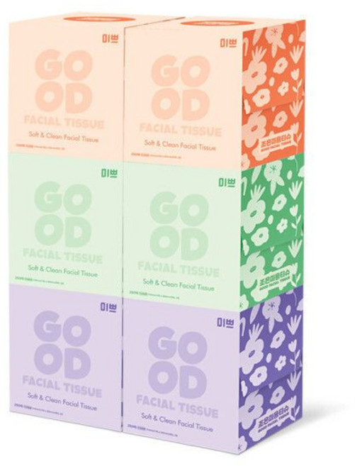 조은미용티슈 250매 6팩 미니각티슈 미쁘, 1개