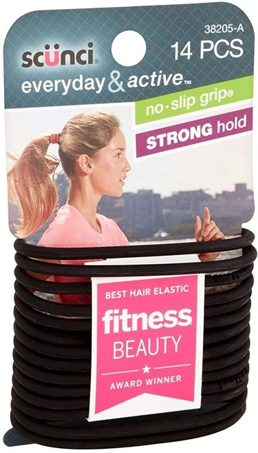 블랙 젤 엘라스틱 미끄럼 방지 그립 강력한 고정력 포니테일러 팩당 14개 (3팩) 302545 - 쿠팡