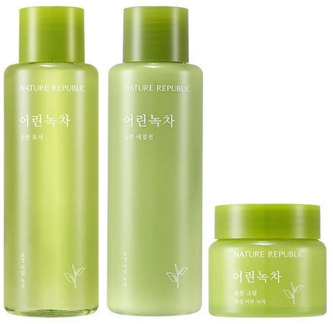 (3종) 어린녹차 순한 토너에멀전크림, 1세트 - 쿠팡