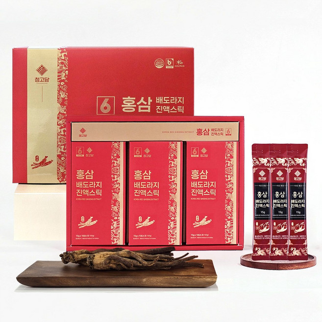 [청고담] 발효홍삼스틱 홍삼배도라지 진액스틱 (전성분국내산 무정제수 무보존제), 30개, 15ml