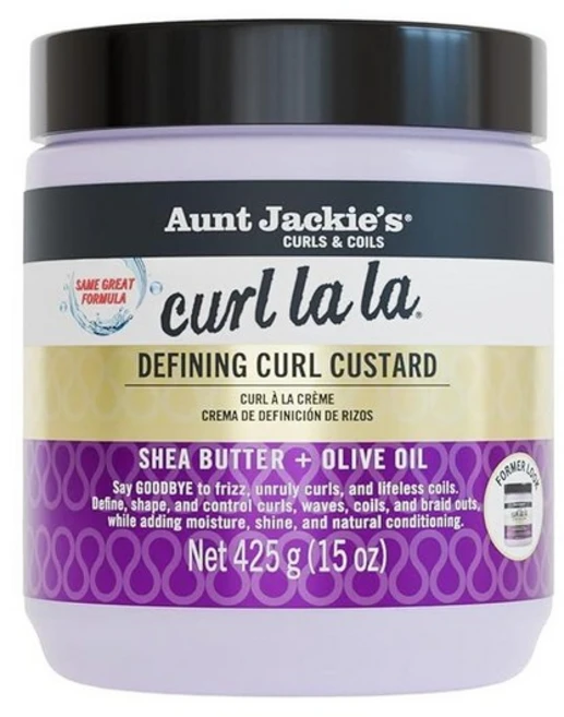 Aunt Jackie's 컬 라라 디파이닝 커스타드 426g 시어버터 올리브 오일 함유 214095, 15 Ounce (Pack of 1), 1개 - 쿠팡