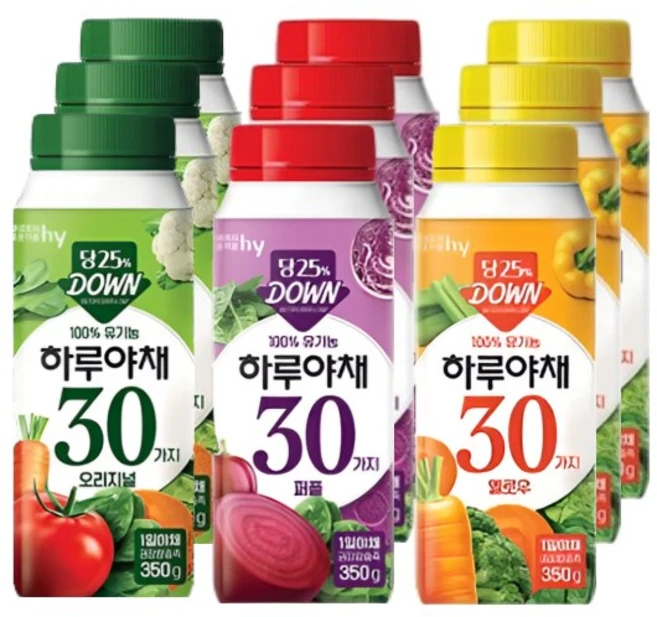 100% 유기농 하루야채 30가지 3종 3세트(총 9개입), 350g, 3세트 - 쿠팡