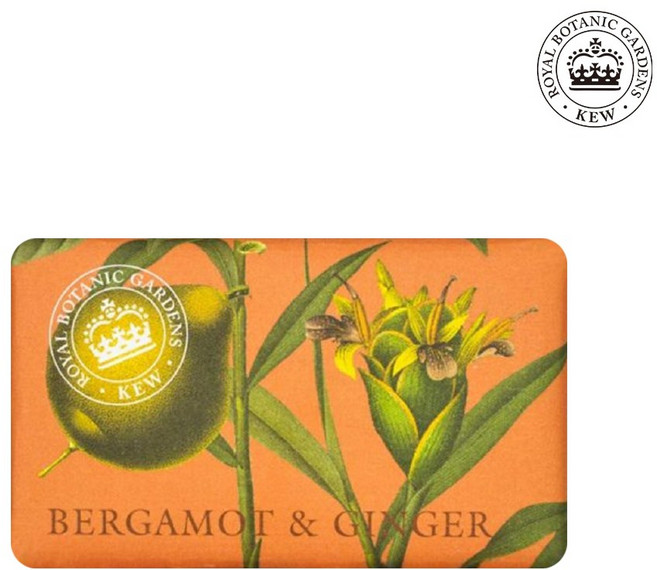 [KEW 큐가든] 영국 직수입 베르가못&진저 디퓨저 비누 240g 1개 선물 향수 향기 잔향 시어버터 식물성 천연 팜유 파라벤 무첨가