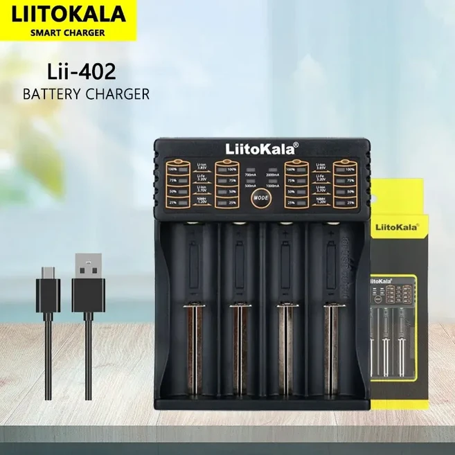 Liitokala Lii-402 18650 3.7V 3.85V 26650 20700 14500 25500 16340 NiMH 리튬 충전지 충전기, 06 Lii-402