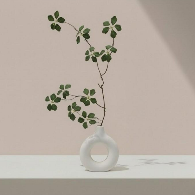 도노리움 조화 & 인테리어 원형 화병 세트, 1개, 원형화병세트