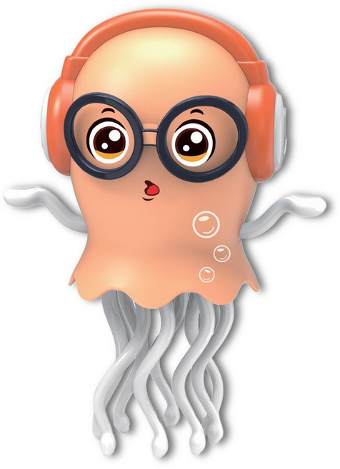 LED 댄싱 해파리 로봇 젤리피쉬 문어 피규어 모형, 베이지, 1개