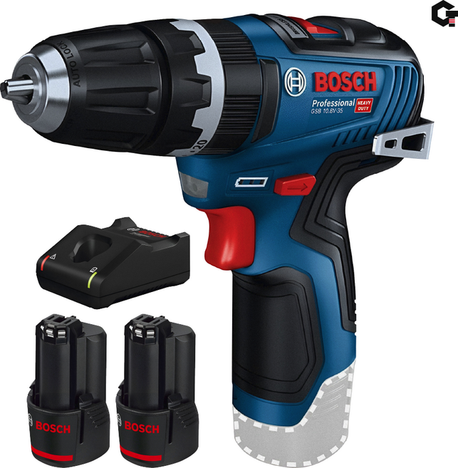 보쉬 12V 충전 임팩트 드릴 드라이버 3Ah 배터리 2개 포함 GSB10.8V-35, 1개