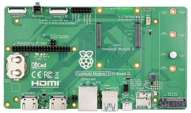 라즈베리 파이 컴퓨트 모듈 5 개발 키트(IO 보드 케이스 및 CM5104032 @XYGStudy 포함), 8 Compute Module 5 IO Board