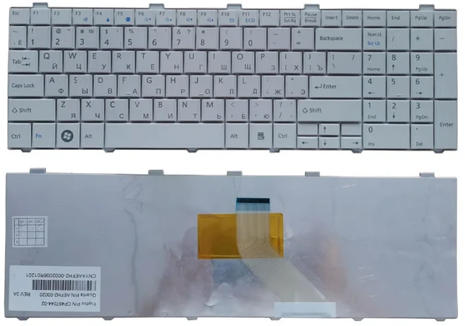 Fujitsu Lifebook 러시아어 및 미국 노트북 키보드 AH530 NH751 신제품, 01 white RU