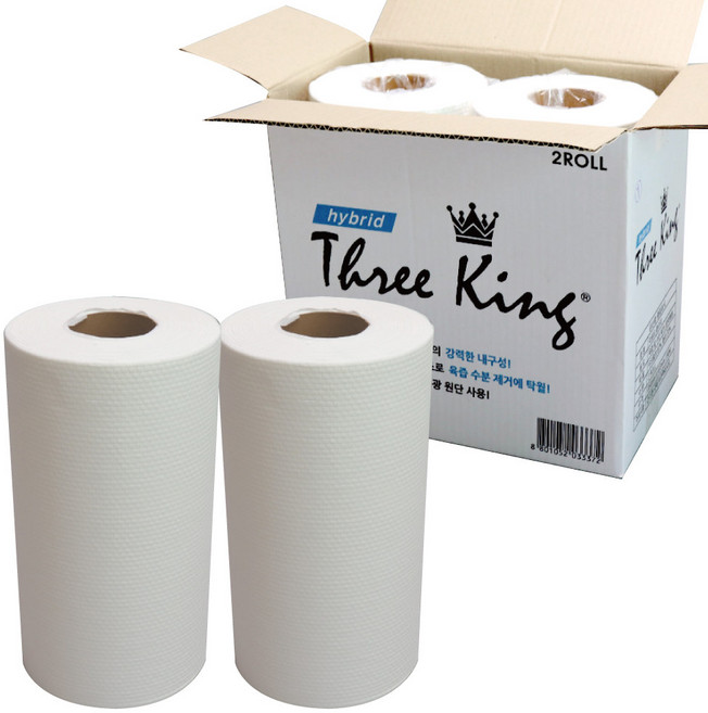 쓰리킹 하이브리드 무코팅 백색 흡수지 미트페이퍼, 1세트