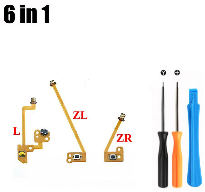 8 In 1 교체 ZL ZR L SL SR 버튼 리본 플렉스 케이블 Switch 조이 컨트롤러 수리 키트 도구, 02 02 6 in 1, As shown, 2) 02 6 in 1 - As shown, 01 CHINA_01 번들 1