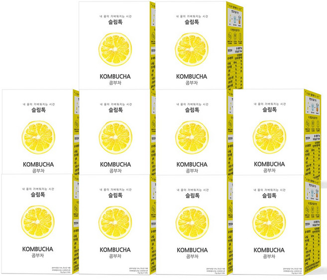 슬림톡 콤부차 레몬 유산균 사과초모식초, 5g, 15개입, 10개