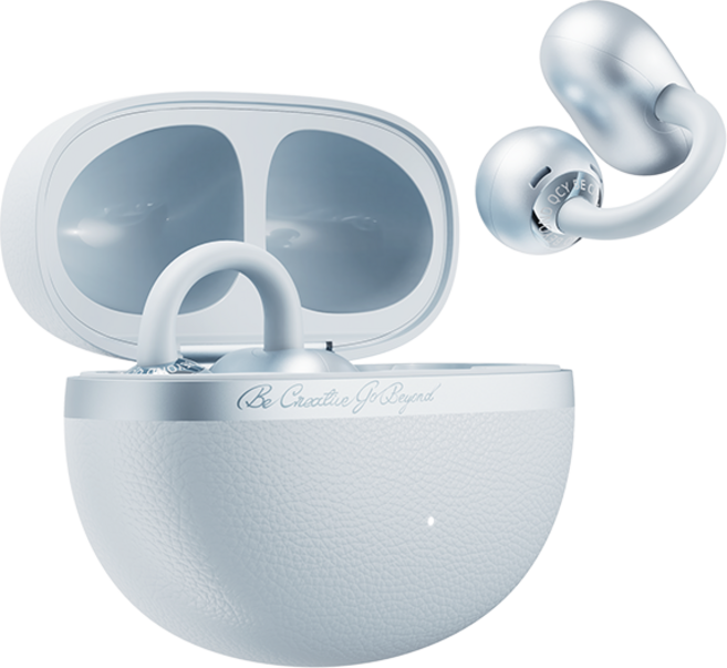 QCY C50 블루투스 골전도 이어폰 오픈형 무선 귀안아픈 러닝 운동용, 블루, Crossky C50