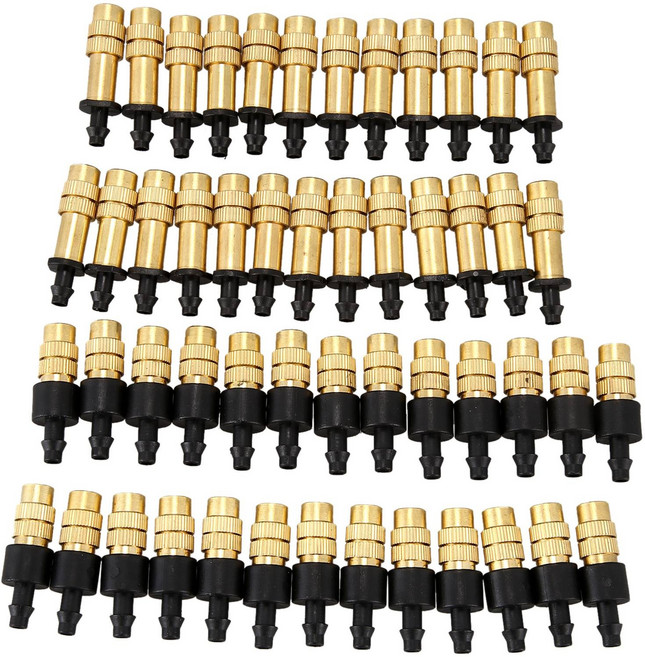 50PCS 조정 가능한 분무기 황동 미스트 노즐 미니 드립 정원 급수 관개 스프레이 용 분무 스프링클러, 1세트