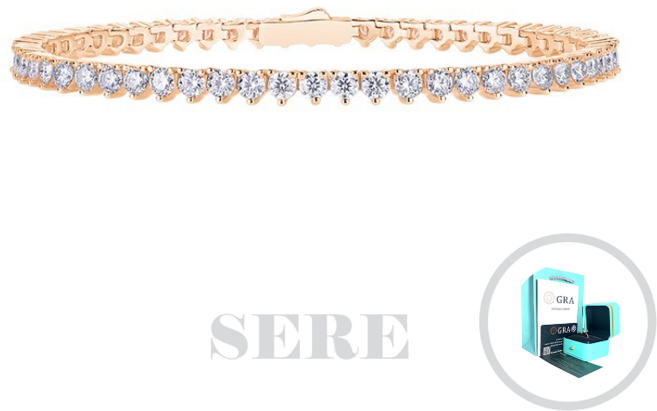 SERE 모이사나이트 3프롱 3mm 로즈골드 테니스 팔찌 [GRA인증서/엑셀런트컷팅/D컬러/국내감별서/S925]