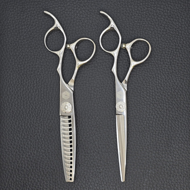 [HAN가위] 전문 미용가위 블런트가위 틴닝가위 2종 세트 /헤어 전문가용 디자이너용, 1개, 블런트6인치&35%틴닝가위