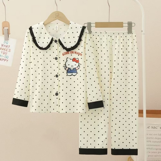 LPP 산리오 캐릭터 파자마 여아 봄가을 긴팔 순면 파자마 세트 쿠로미 주니어 홈웨어