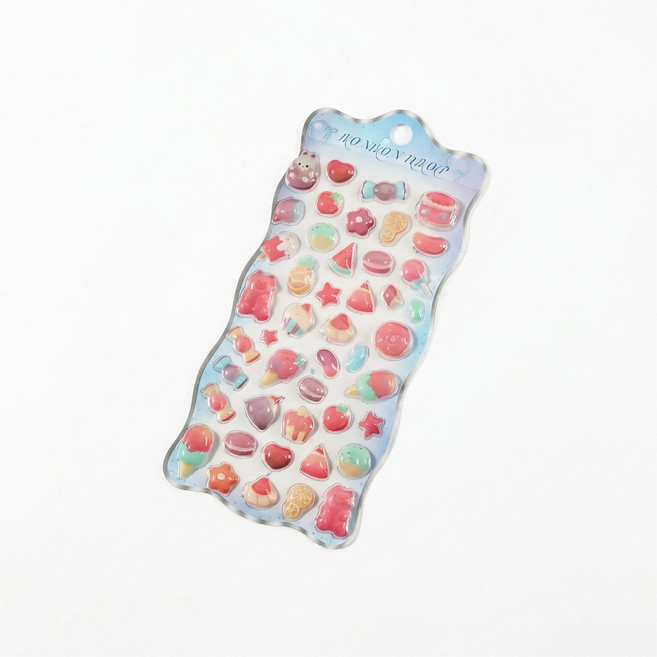 캔디 디저트 입체 레리프 스티커 - 다이어리 데코, 2세트, 캔디 스위트 하트