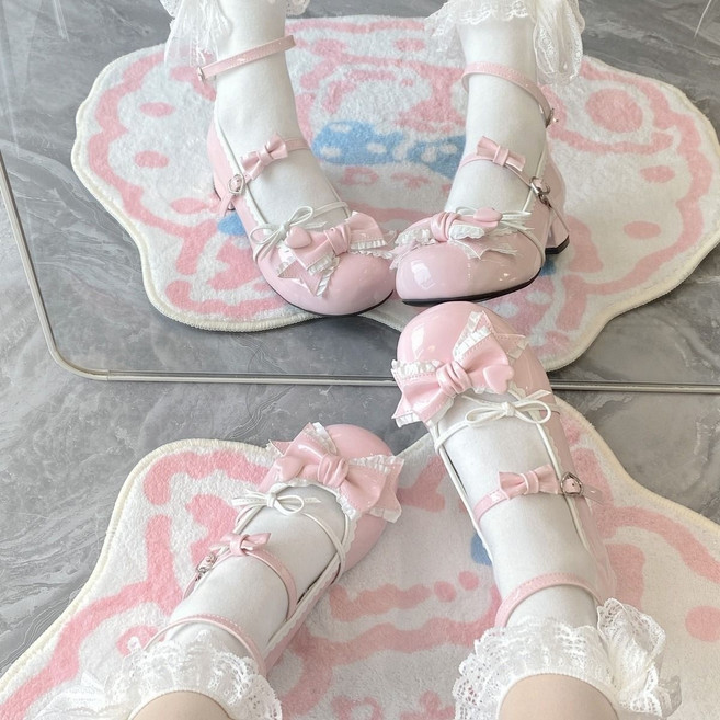 洛麗塔鞋 甜心少女 Lolita鞋 公主配裙子 軟妹小皮鞋 低跟