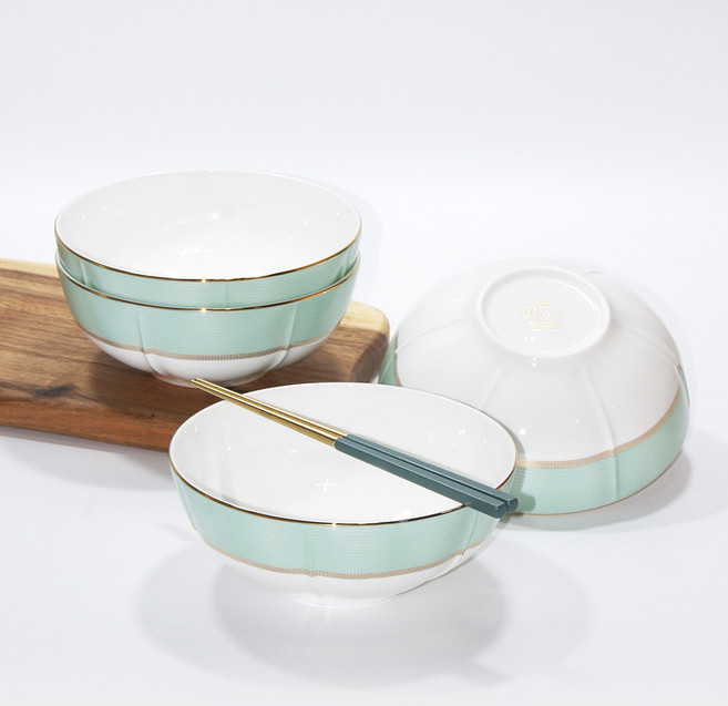 한국도자기 본차이나 더로얄 면기세트 4p 국그릇 18cm, 1개