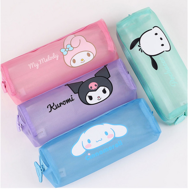 산리오캐릭터즈 사각매쉬 필통 파우치, 1개, 쿠로미