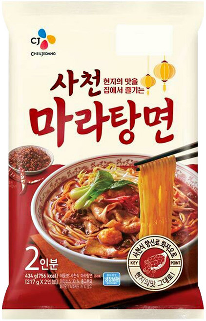 CJ 사천 마라탕면 2인 434g, 1개