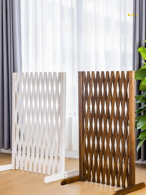 나무 안전문 펜스 울타리 길이조절 강아지 방문 가림막, 1개, 월넛(높이0.5m길이1.6m)