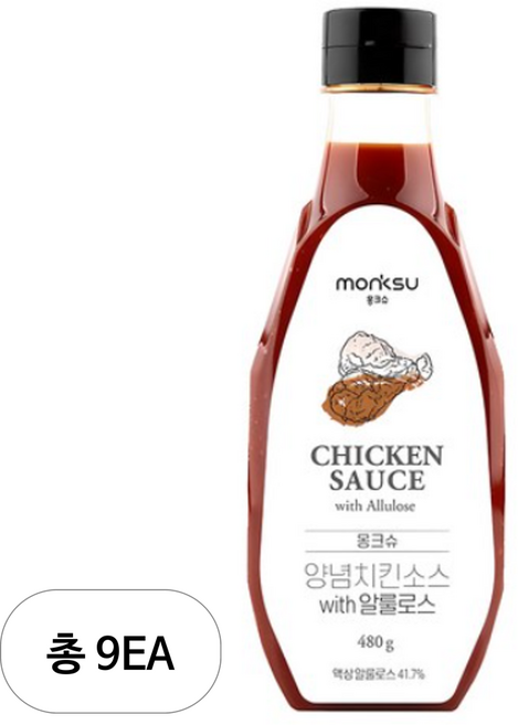 몽크슈 양념치킨소스 with 알룰로스, 480g, 9개