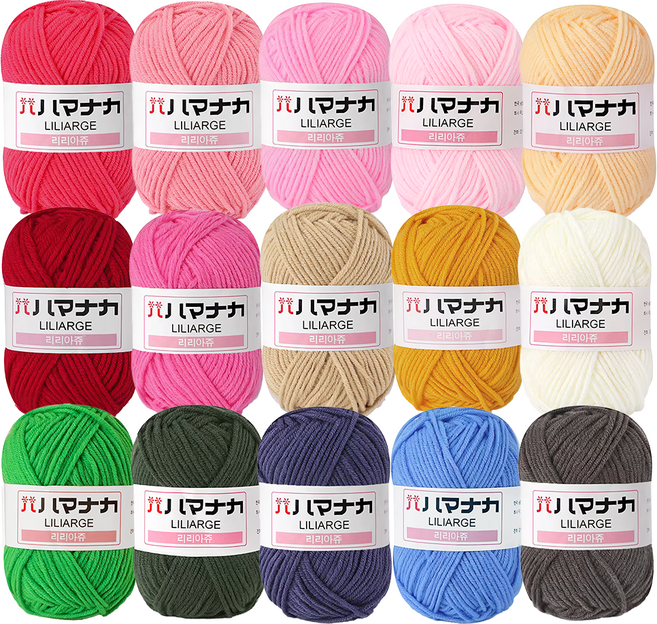 털실나라 리리아쥬 15색세트 인형 소품 뜨개실, 핑크하모니, 1개