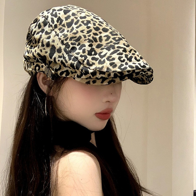 貝雷帽 女 春秋 日系 復古 條紋 前進帽