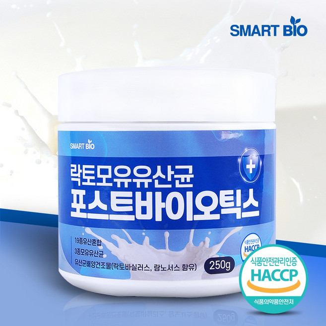 스마트바이오 락토 모유유산균 포스트바이오틱스 4세대유산균 전 연령 섭취가능, 250g, 6개