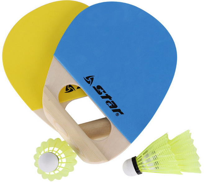 스타 핸들러 세트(라켓2개+전용수납가방+셔틀콕) 풀세트 NXR200, 옐로우,블루, 1세트